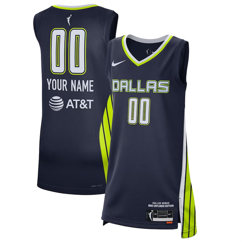 Men's Dallas Wings Active Player Custom Navy Stitched Basketball Jersey